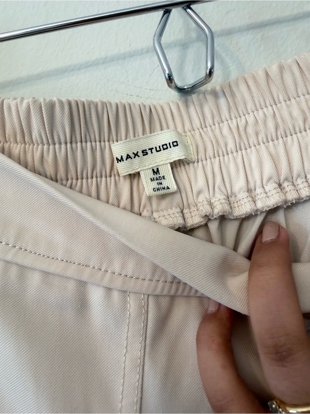 Max Studio Beige Wide Leg Pants Size Medium - Picture 4 of 5